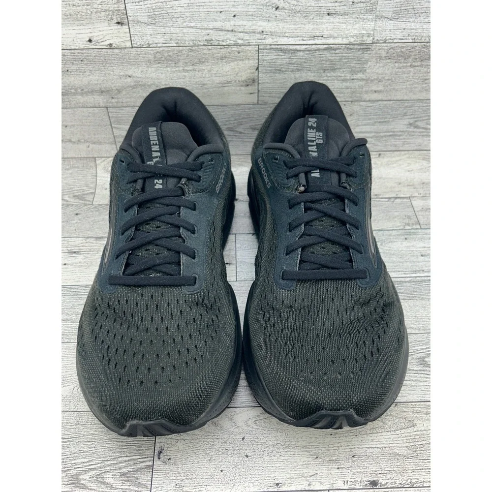 Brooks Adrenaline GTS 24 Women Sz 10.5 Wide 2E Black Running Shoes 1204262E020